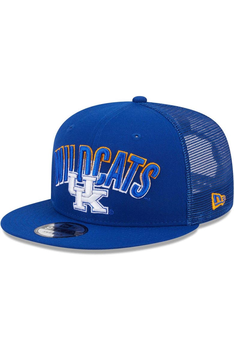 Men's New Era Royal Kentucky Wildcats Grade Trucker 9FIFTY Snapback Hat, Main, color, Royal