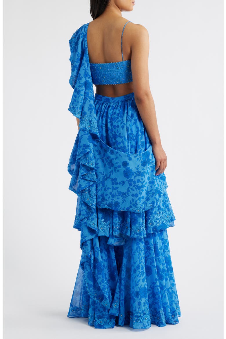 Zaina Choli, Dupatta & Palazzo Pants Set, Alternate, color, SAPPHIRE