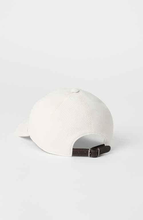 Brunello Cucinelli Panelled Linen Baseball Cap With Curved Brim In Neutral