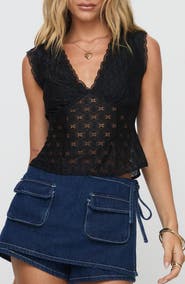 Princess Polly Gimmie Lace Tie Back Sleeveless Top