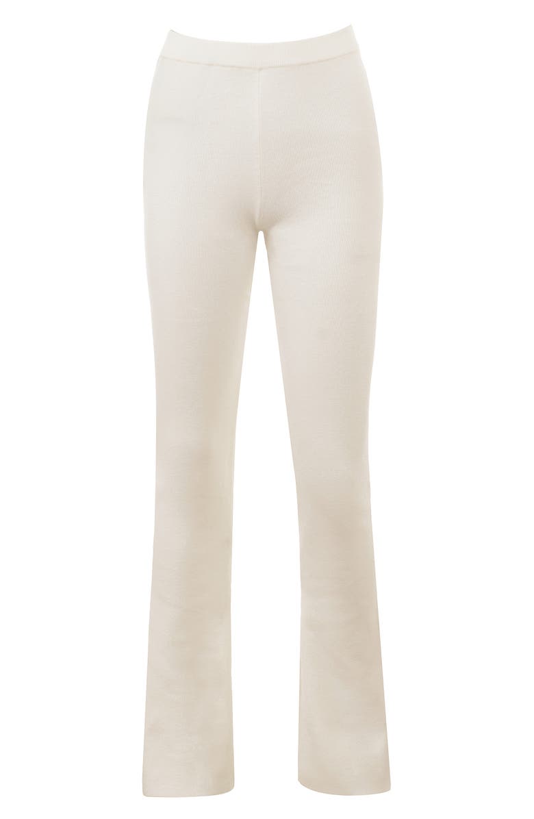 HOUSE OF CB Wren Slim Fit Cotton & Cashmere Knit Pants, Alternate, color, Ivory