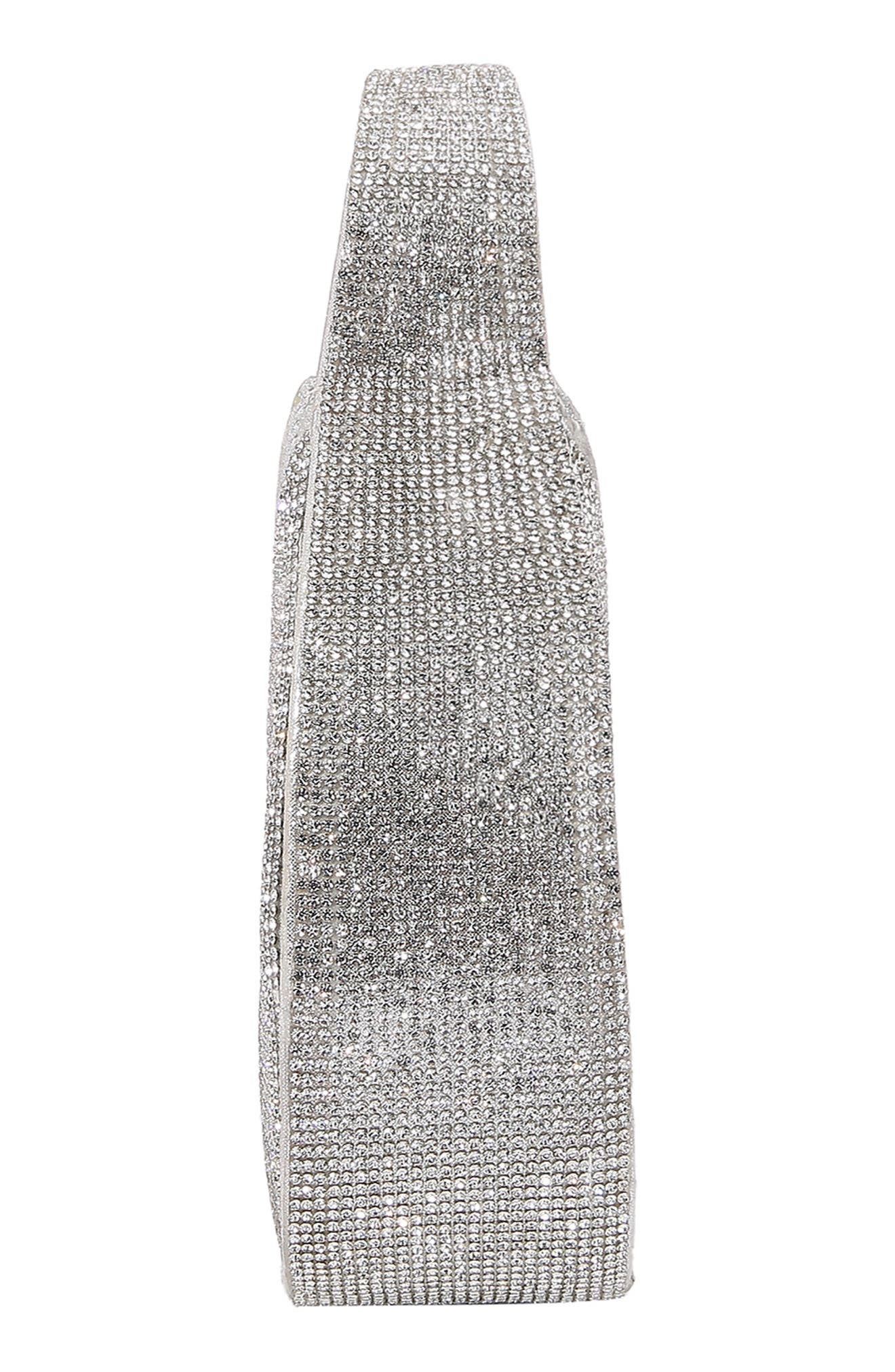 Rhinestone Circle Bag, Alternate, color, SILVER