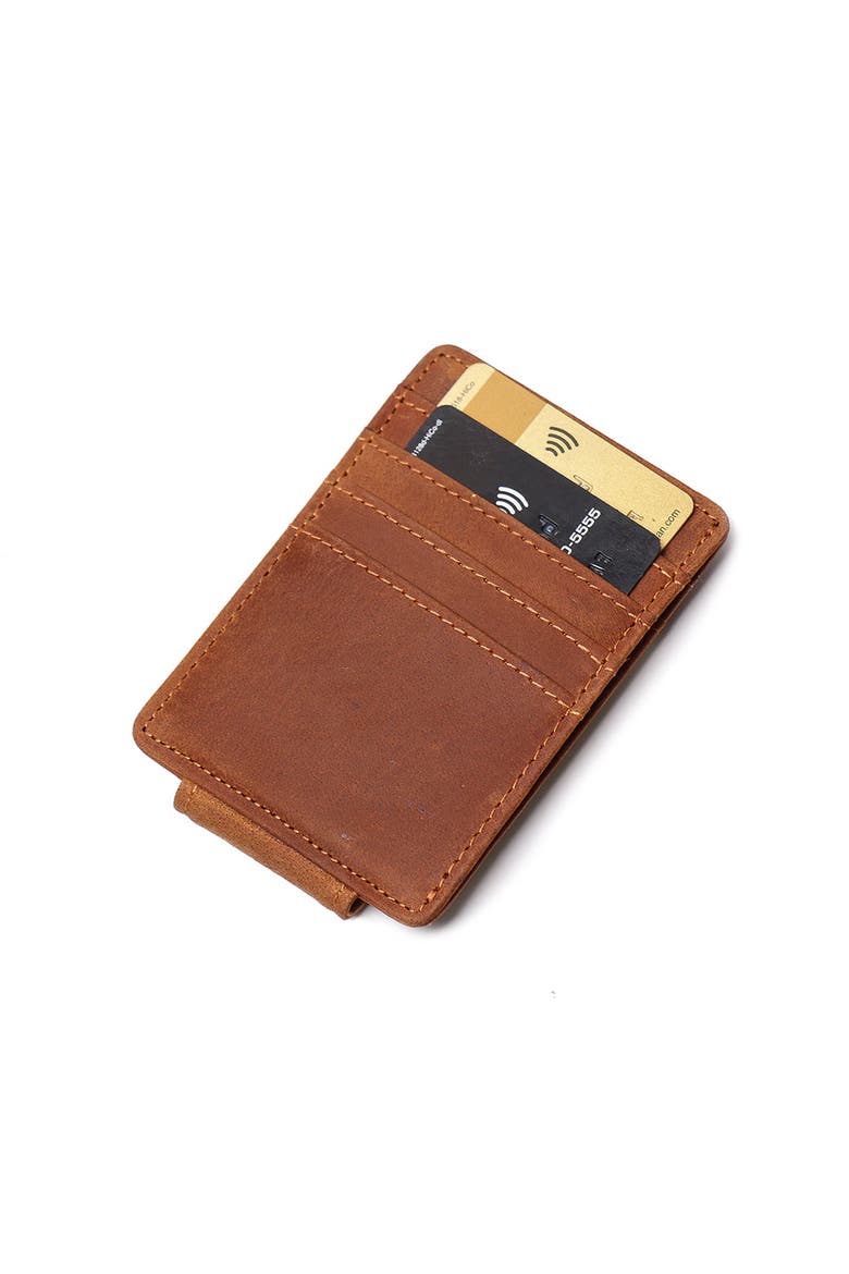 The Walden | Handmade Leather Front Pocket Wallet with Money Clip, Alternate, color, Brown
