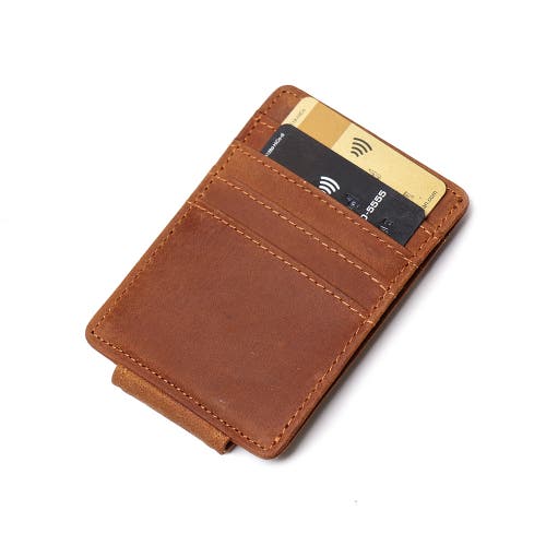 Steel Horse Leather The Walden | Handmade Leather Front Pocket Wallet With Money Clip In Brown