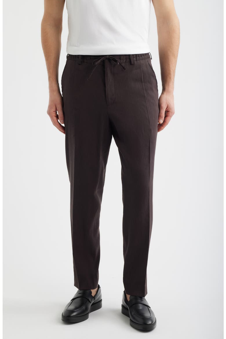 Perin Drawstring Pants, Main, color, DARK BROWN