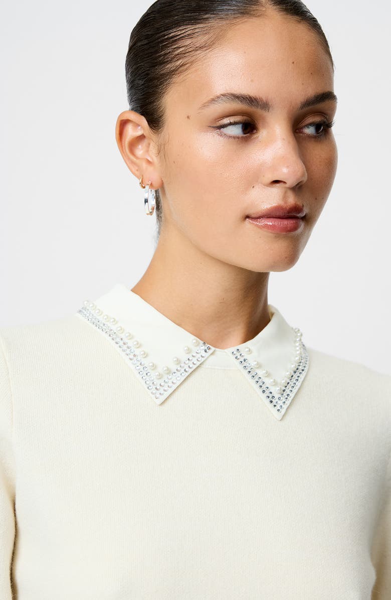 French Connection Avea Embellished Collar Sweater, Alternate, color,