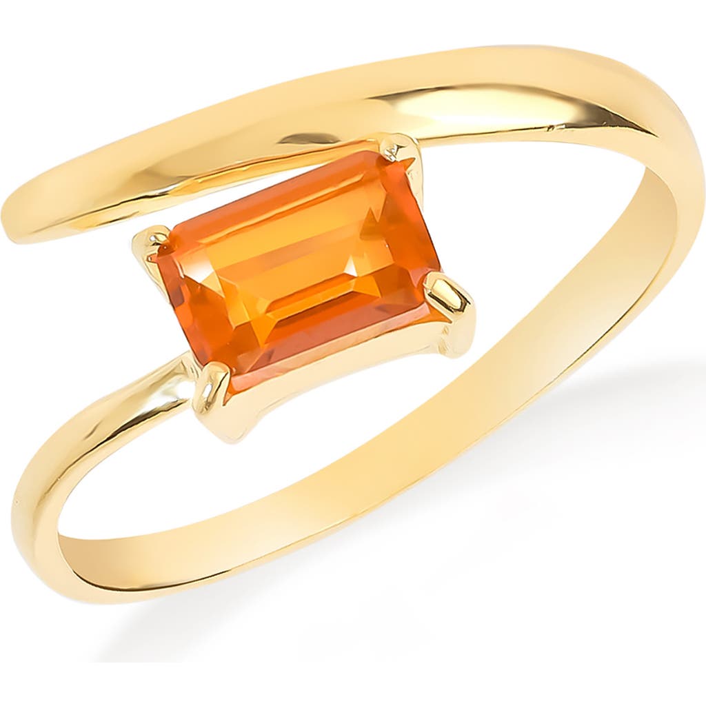 Ys Gems Gemstone Bypass Ring In Orange