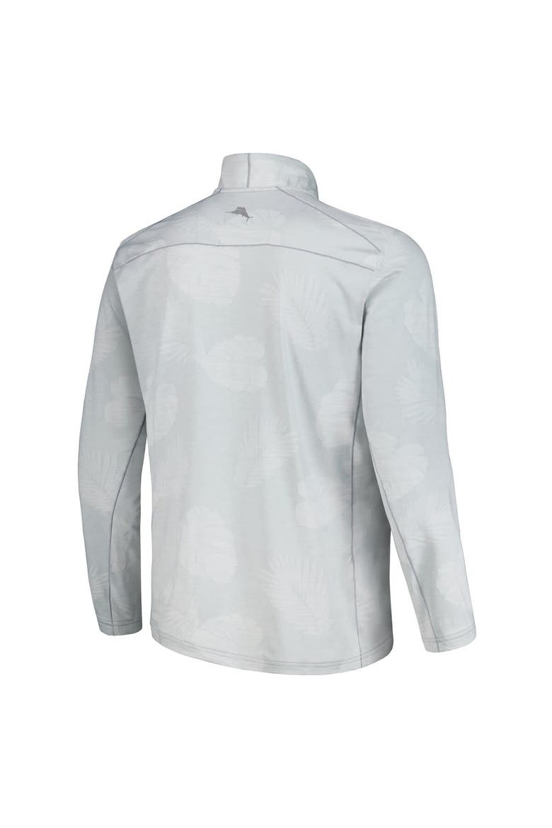 Men's Tommy Bahama Gray Virginia Tech Hokies Delray Frond IslandZone Quarter-Zip Jacket, Alternate, color, Gray