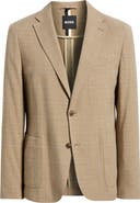 BOSS Hanry Slim Fit Check Stretch Wool & Cotton Sport Coat