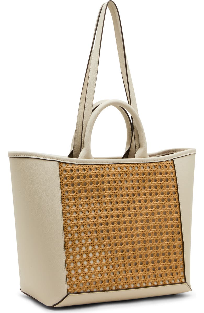 Anne Klein Cane Medium Tote Bag, Alternate, color, Parchment