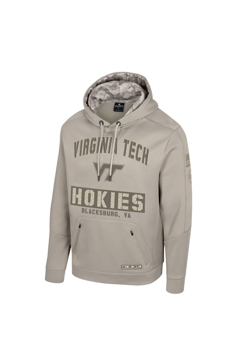 COLOSSEUM Men's Colosseum Oatmeal Virginia Tech Hokies Big & Tall Operation Hat Trick Battalion Hoodie Sweatshirt, Alternate, color, Oatmeal