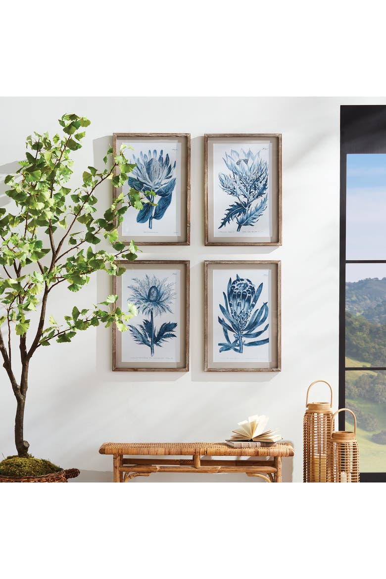 Indigo Protea Prints St/4, Alternate, color, Blue