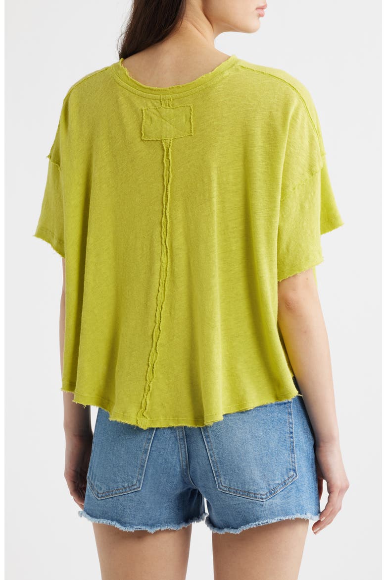 Elsie Linen & Cotton Slub Jersey Swing T-Shirt, Alternate, color, WARM OLIVE