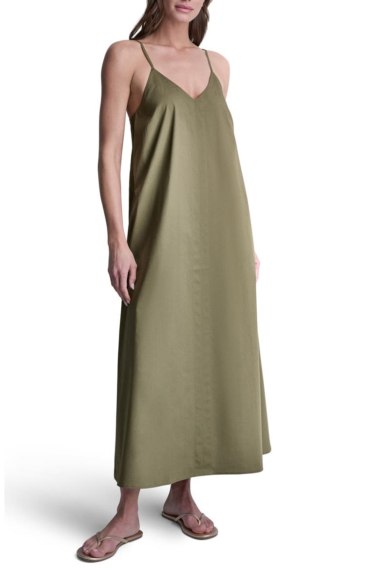 V-Neck Sleeveless Maxi Dress, Main, color, MOSS