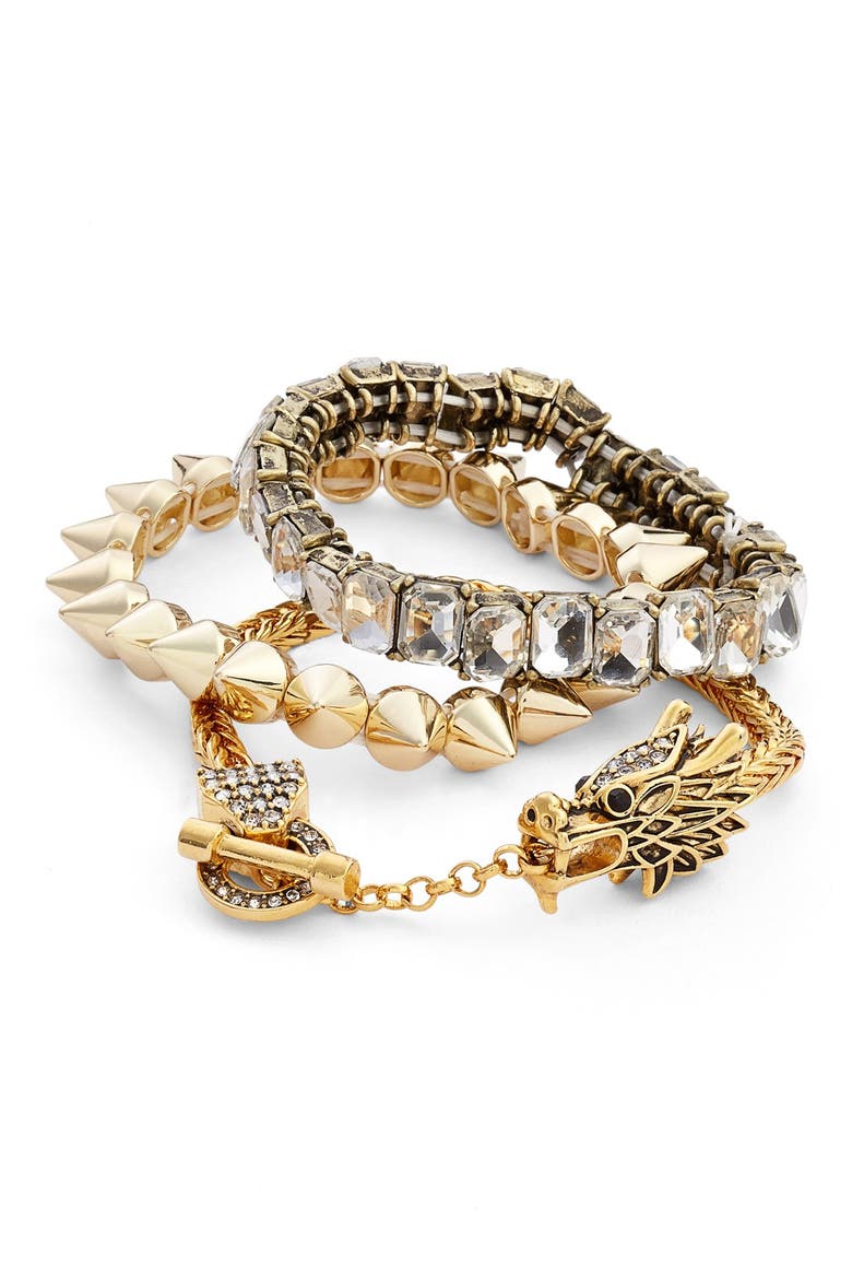 'Fire & Ice' Bracelets (Nordstrom Exclusive), Main, color, GOLD