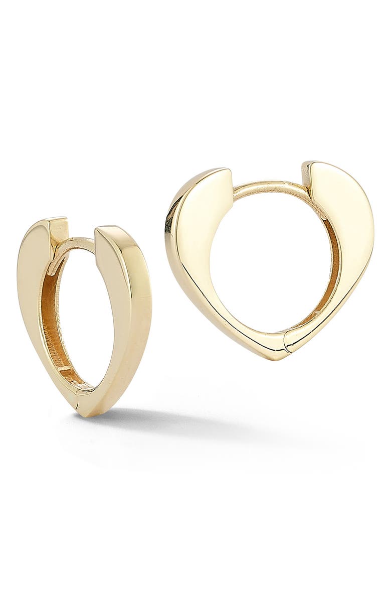 Ember Fine Jewelry Heart Huggie Hoop Earrings, Main, color, Gold
