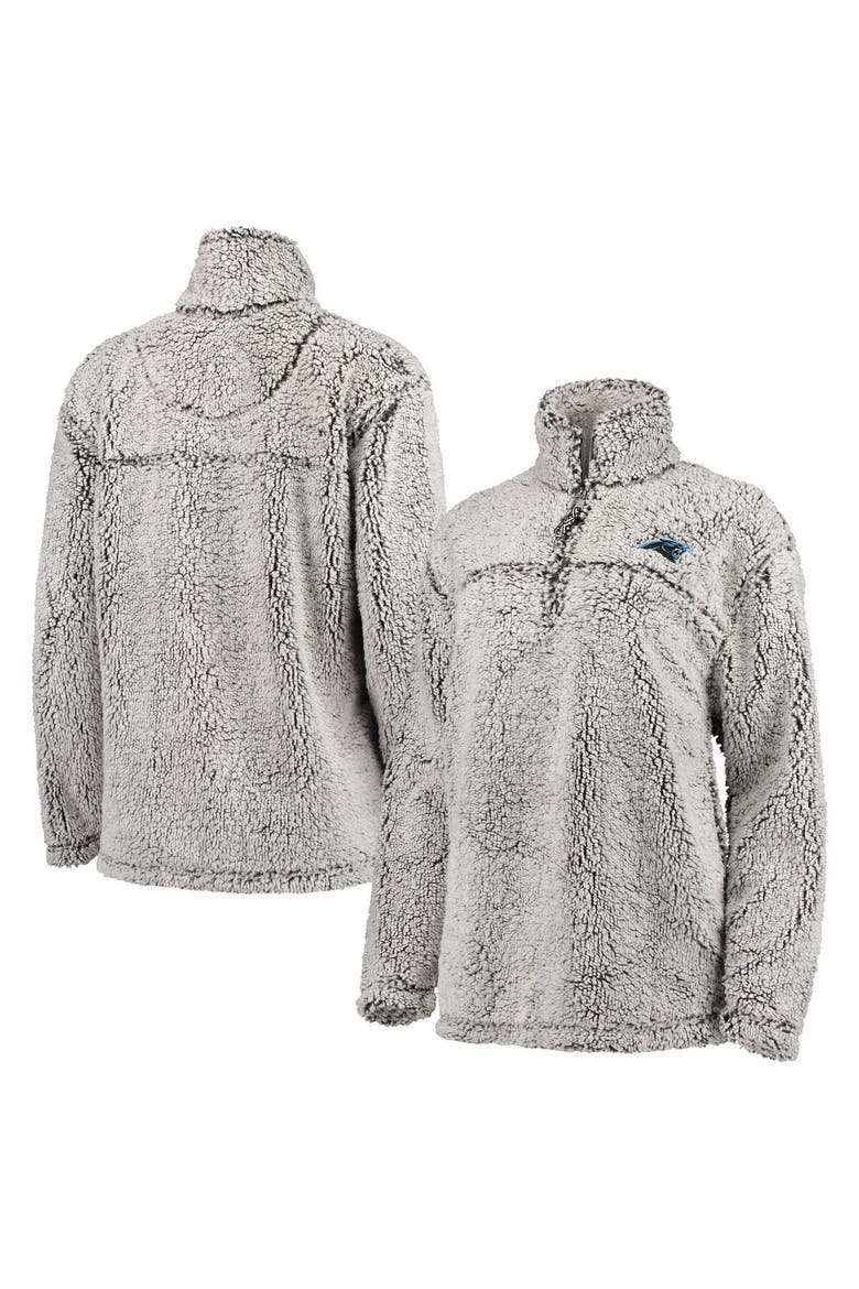 Women's G-III 4Her by Carl Banks Gray Carolina Panthers Sherpa Quarter-Zip Pullover Jacket, Alternate, color, Gray