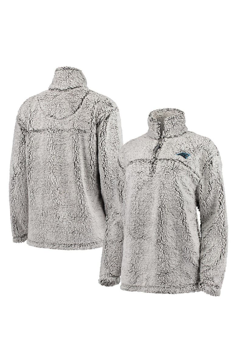 G-III 4HER BY CARL BANKS Women's G-III 4Her by Carl Banks Gray Carolina Panthers Sherpa Quarter-Zip Pullover Jacket, Alternate, color, Gray