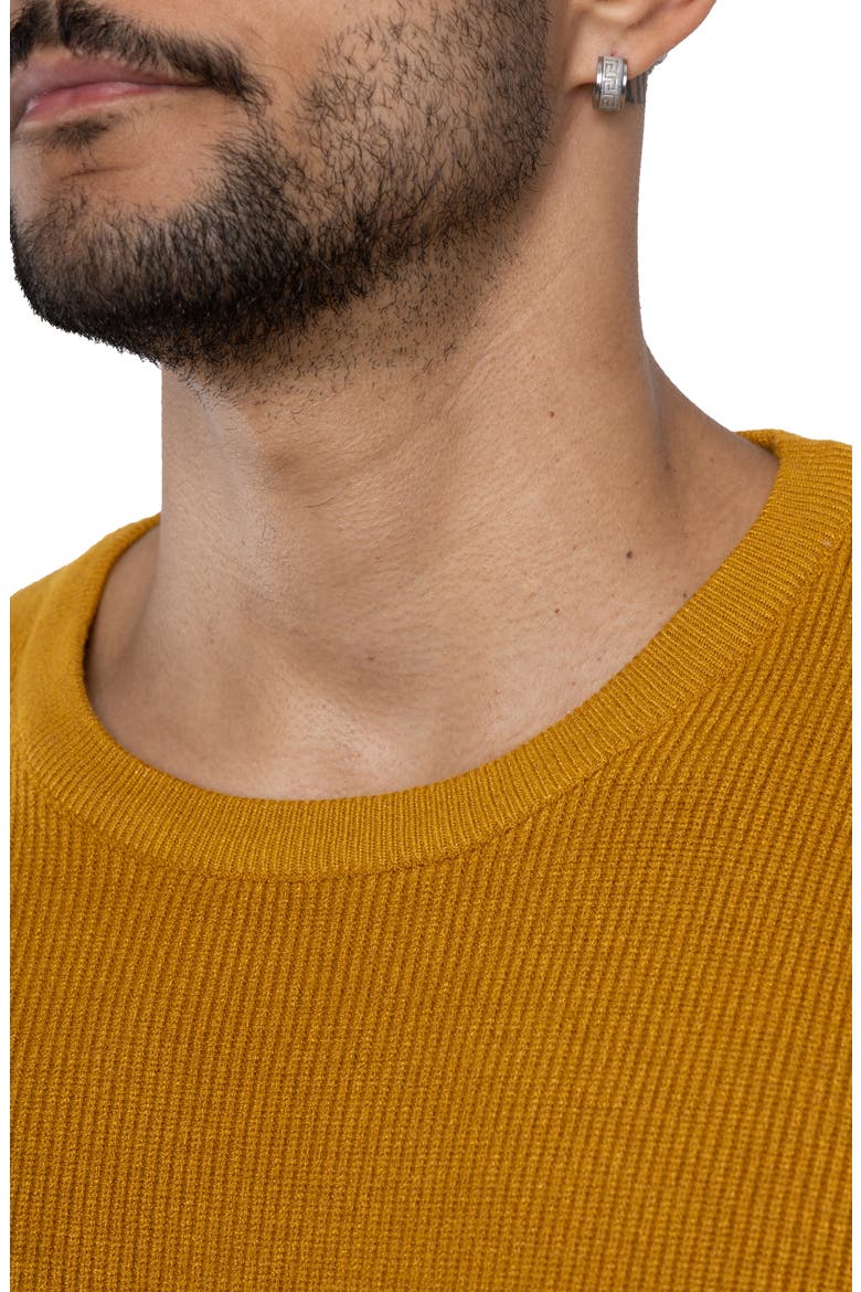 Ribbed Crewneck Sweater, Alternate, color, MUSTARD