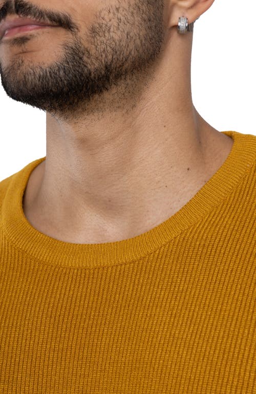 Spring + Mercer Ribbed Crewneck Sweater In Mustard