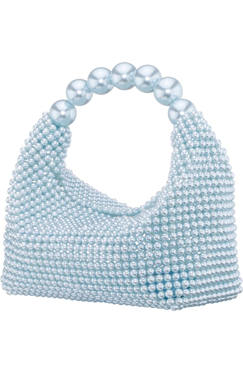 Nina Kiki Faux Pearl To Handle Bag, Alternate, color, Icy Blue