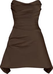 HOUSE OF CB Jasmine Strapless Satin Corset Dress