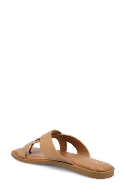 Shop Journee Collection Prizzie Flat Slide Sandal In Tan
