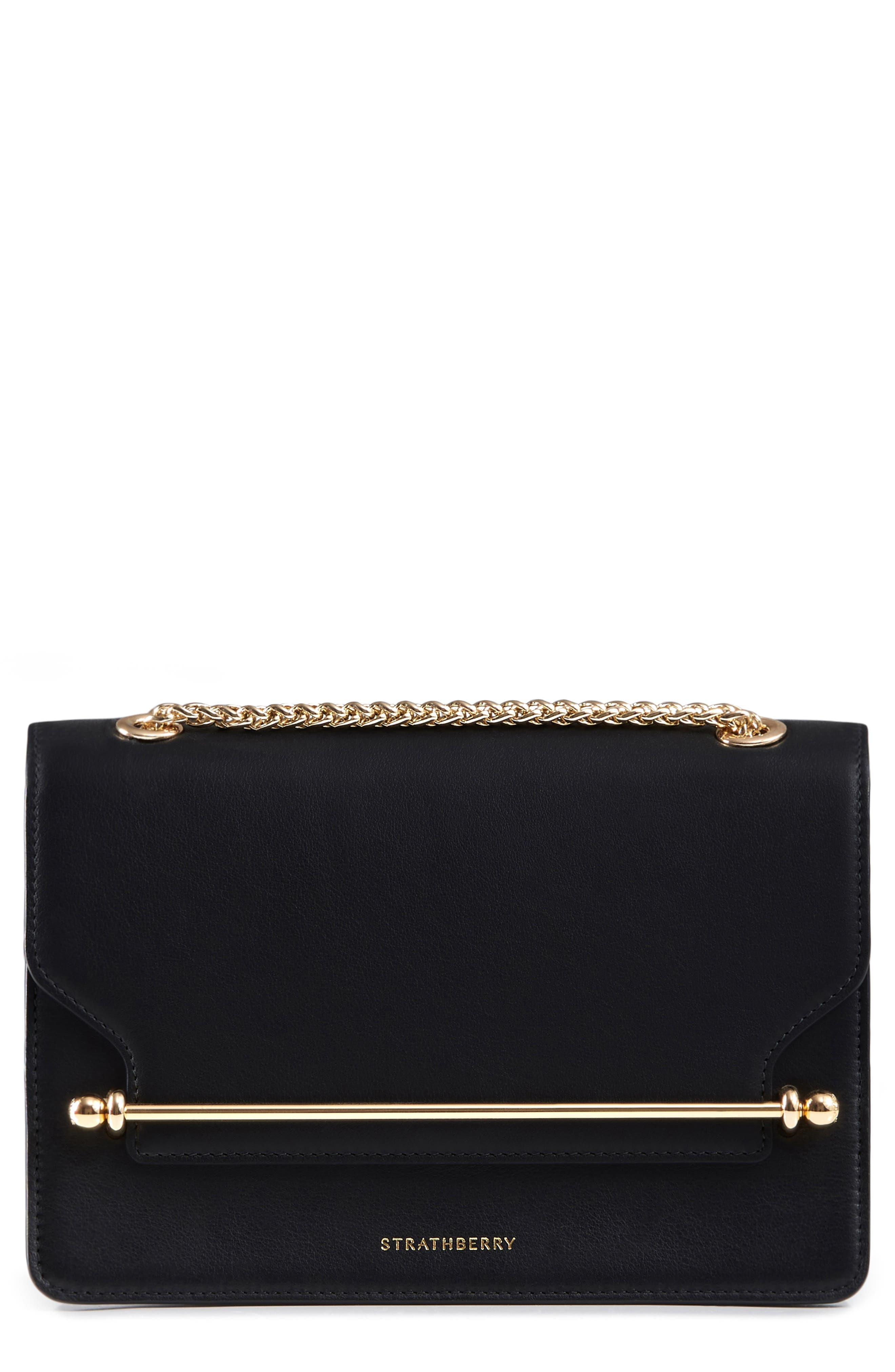 Strathberry Stylist Leather Shoulder Bag, Main, color, Black