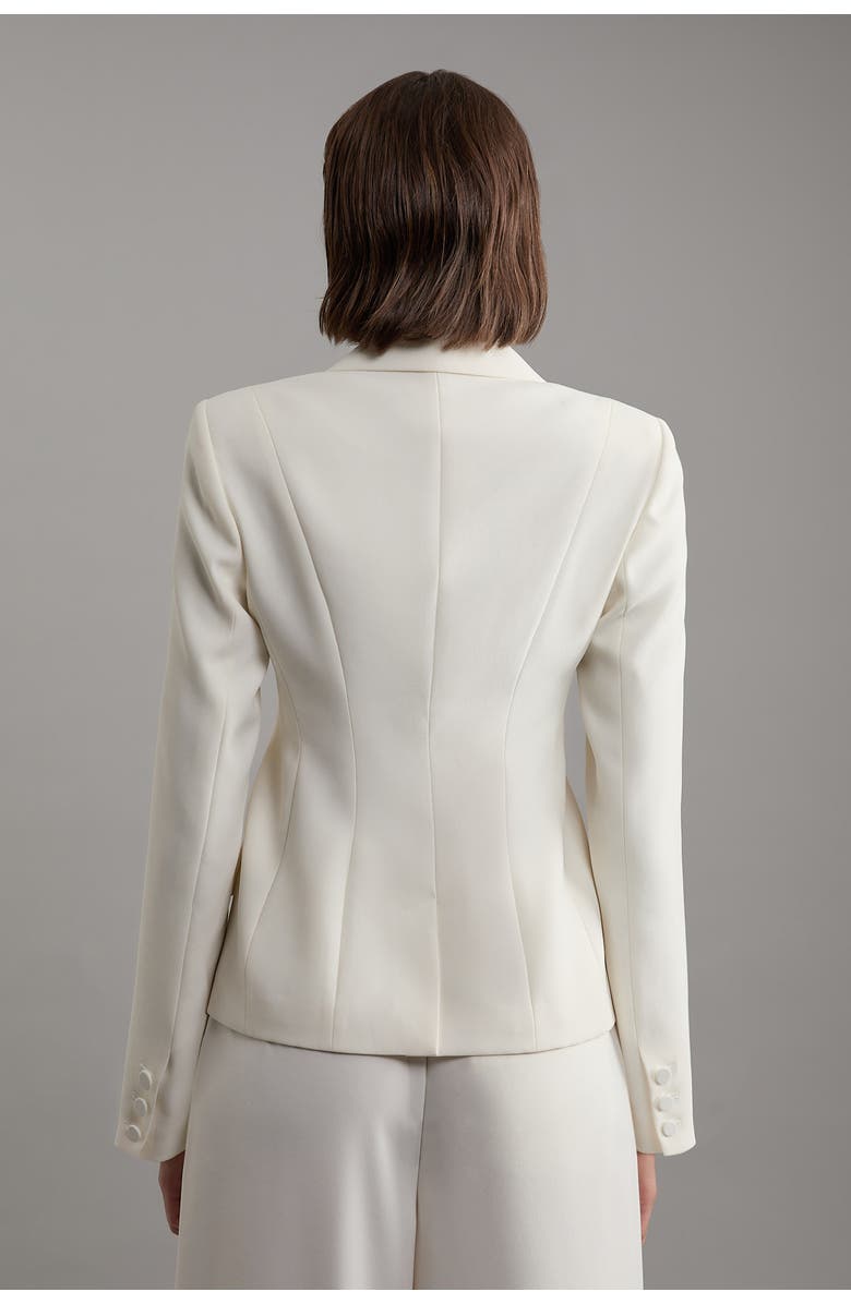 Karen Millen Crepe Blazer Jacket, Alternate, color, Ivory