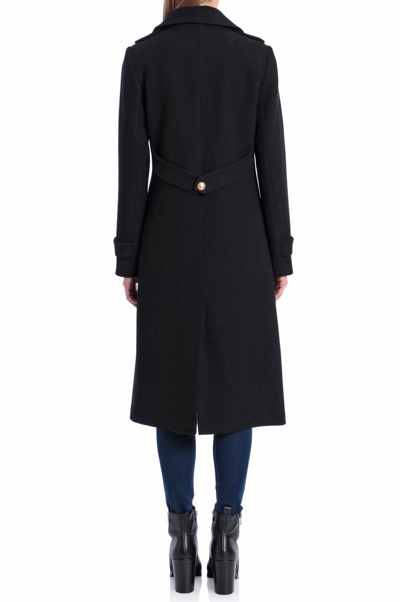 Wool Blend Fit & Flare Coat, Alternate, color, BLACK