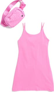 90 DEGREE BY REFLEX Kids' Brushed Terry Walkabout Dress & Belt Bag Set