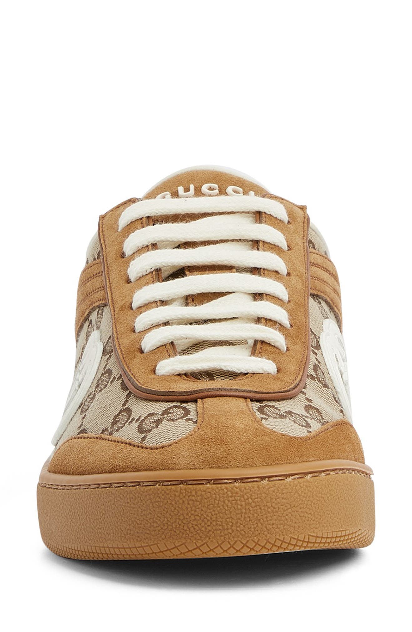 Gucci G75 GG Canvas & Suede Low Top Sneaker, Alternate, color, Light Brown
