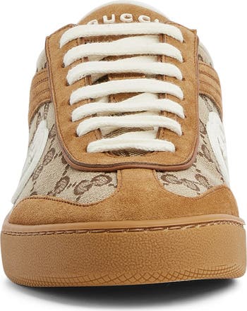 Gucci G75 GG Canvas & Suede Low Top Sneaker (Women) | Nordstrom