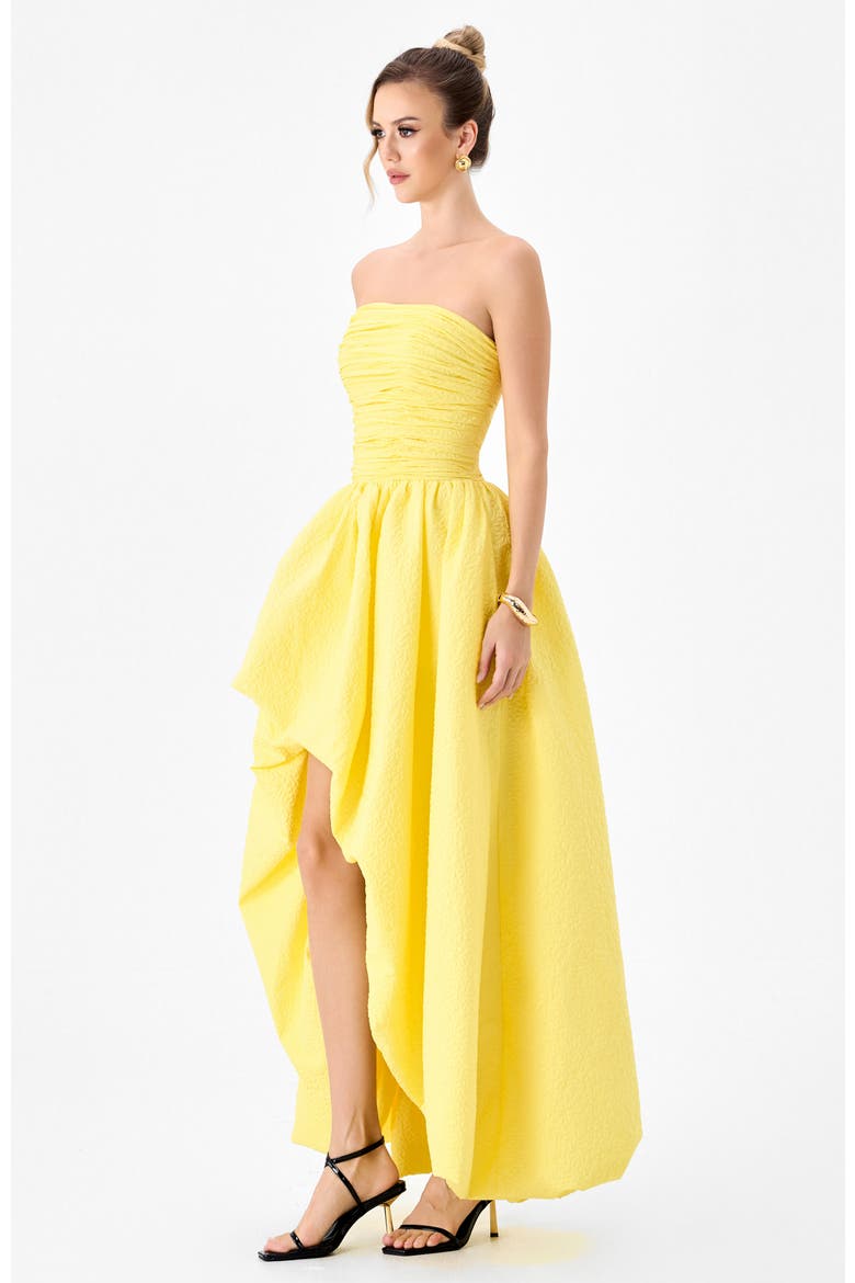 Clover Strapless Balloon Hi Lo, Alternate, color, YELLOW