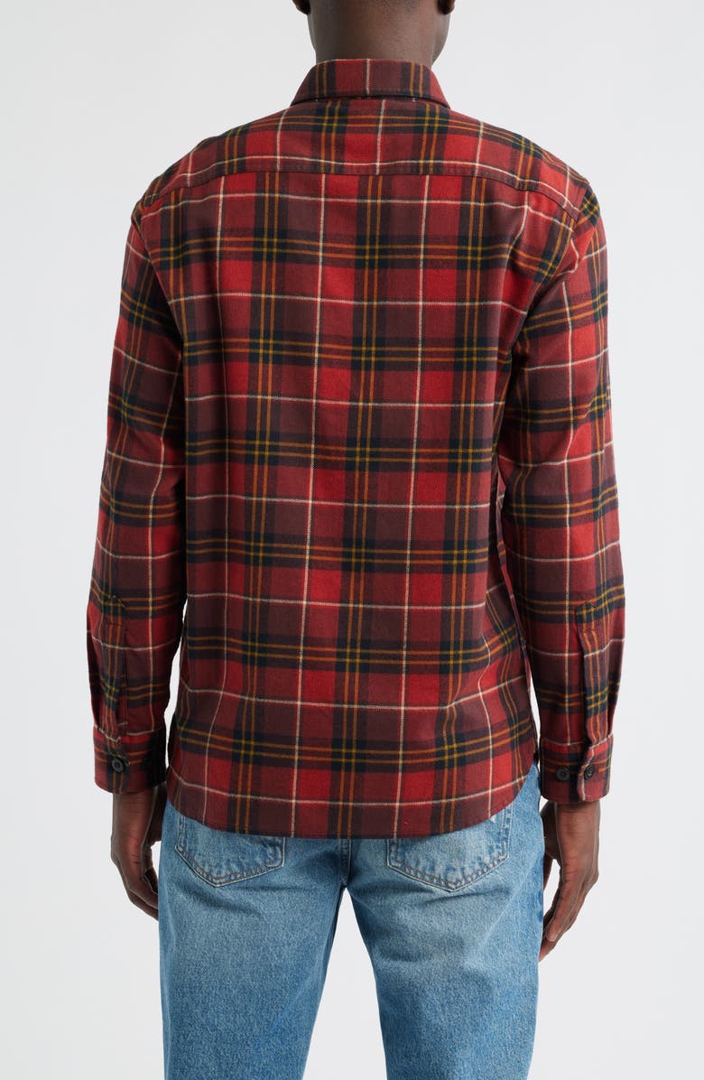 Pendleton Burnside Plaid Flannel Button-Up Shirt, Alternate, color, Red Multi Plaid