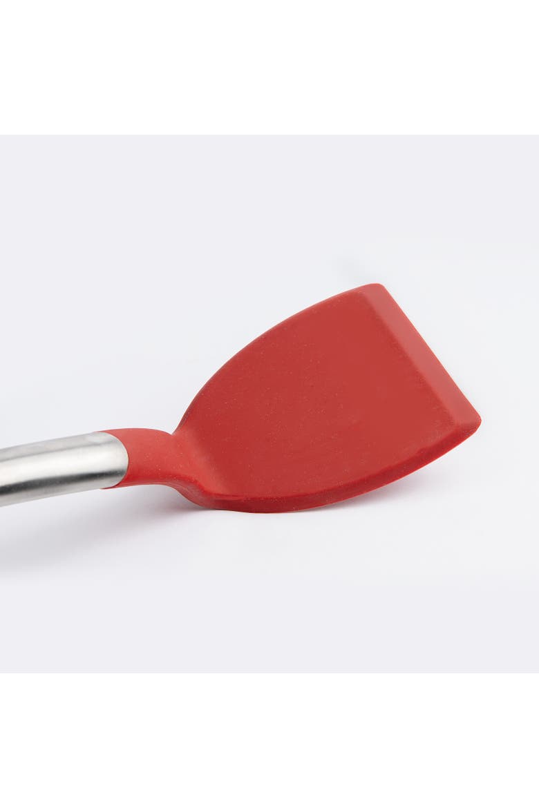 Silicone & Stainless Steel Turner, Alternate, color, Red