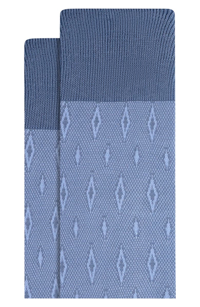 Bugatchi Diamond Mercerized Cotton Blend Dress Socks, Alternate, color, Steel