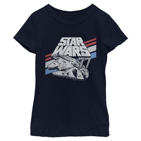 Girl's Star Wars Monochrome 77 Logo  Graphic T-Shirt