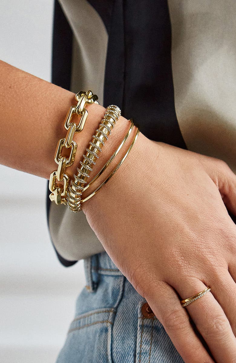 BaubleBar Mira Sculpted Chain Cuff Bracelet, Alternate, color,