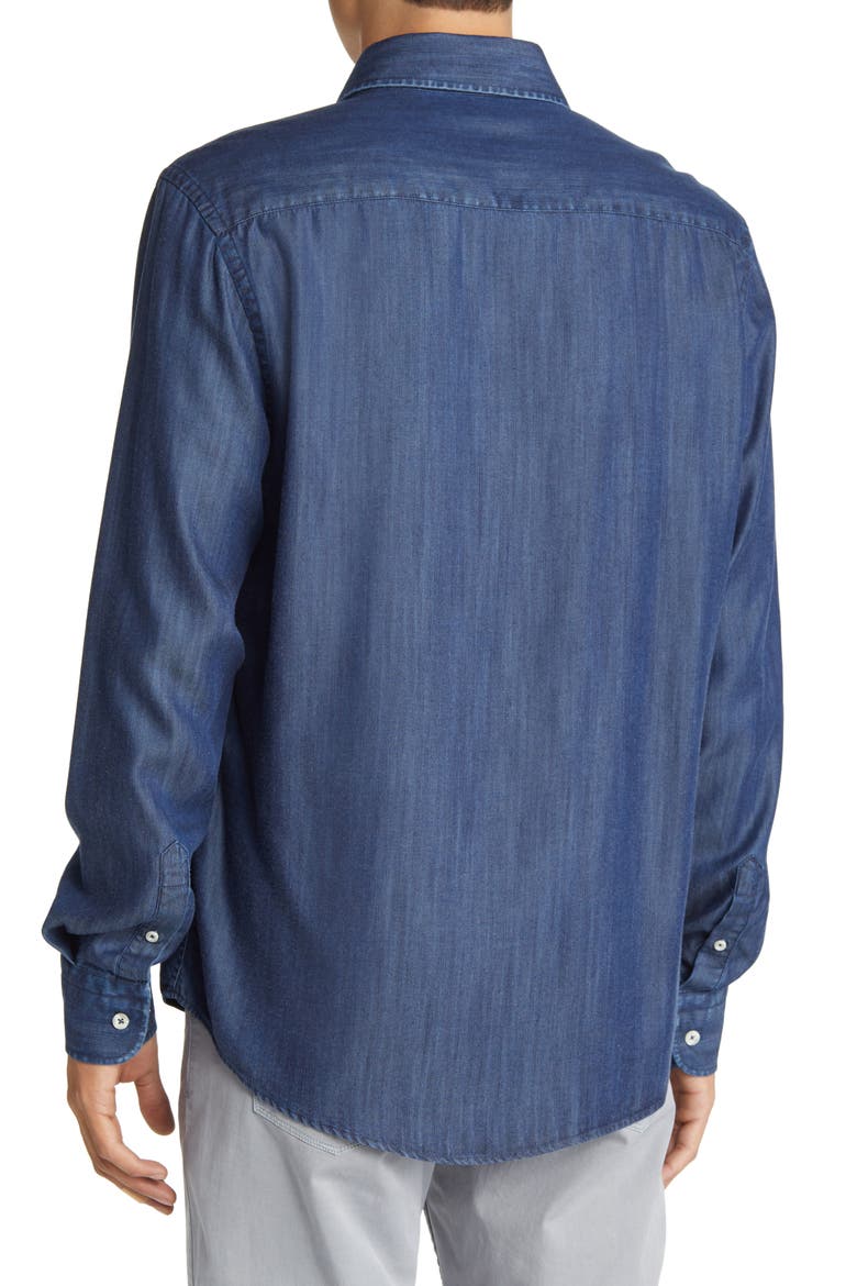 Denim Button-Up Shirt, Alternate, color, INDIGO