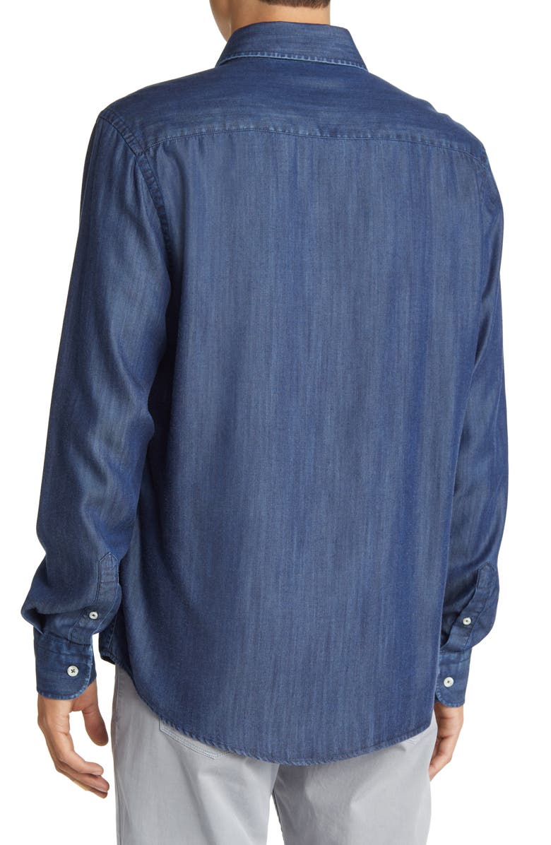 Stone Rose Denim Button-Up Shirt, Alternate, color, 