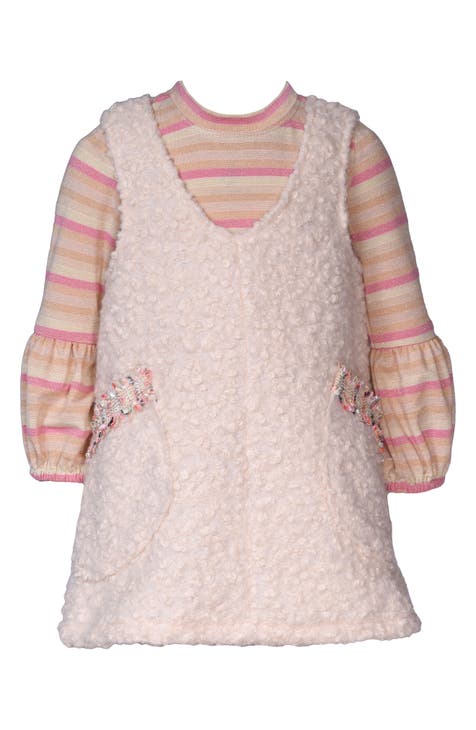 Metallic Stripe Bodysuit & Boucle Dress Set (Baby)