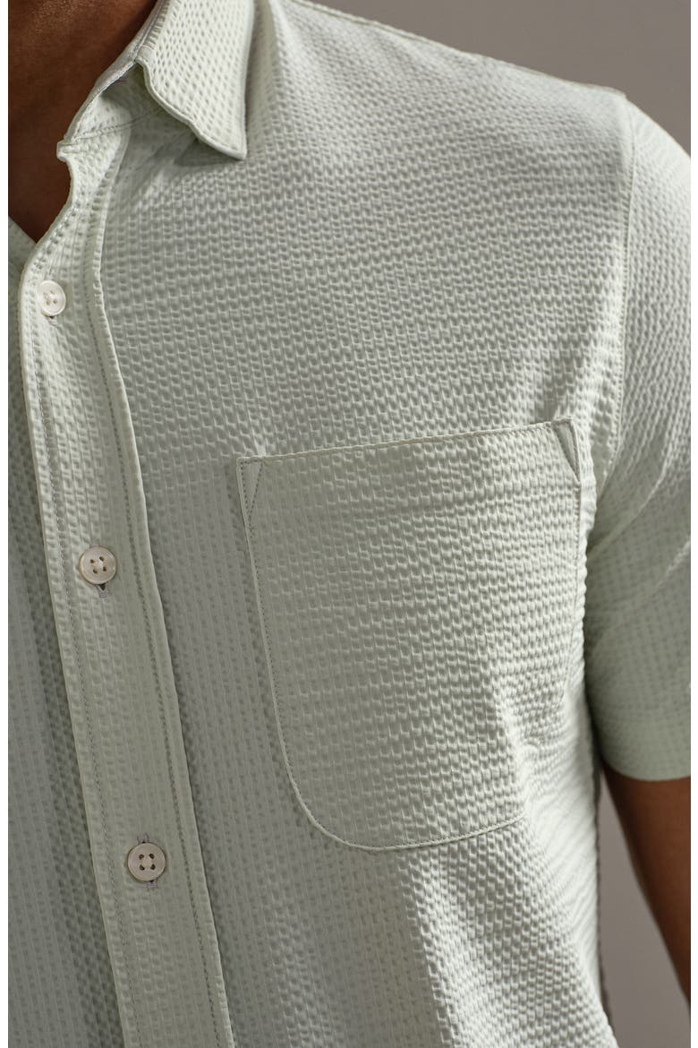 Commuter Seersucker Short Sleeve Button-Up Shirt, Alternate, color, COOL MINT