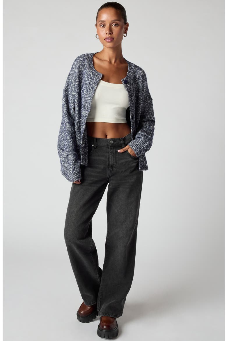 Feeling Toasty Cardigan, Alternate, color, NAVY/ HEATHER