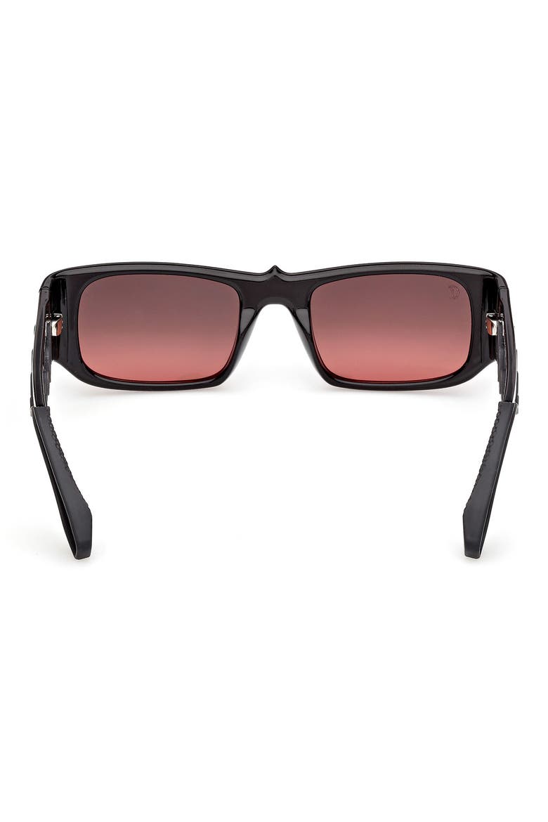 53mm Loubishark Rectangular Sunglasses, Alternate, color, BLACK FRAME WITH ZEISS LENS IN EXCLUSIVE RED GRADIENT