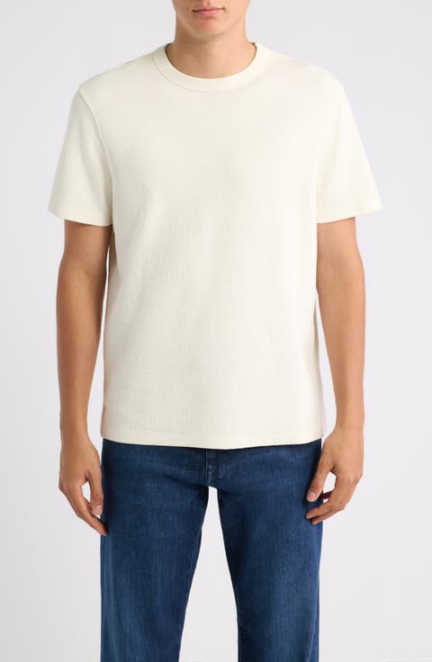 Solid Cotton Blend Crewneck T-Shirt