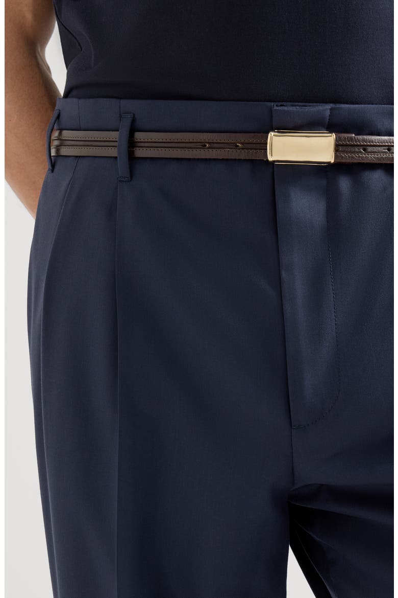Double pleated trousers, Alternate, color, Navy Blue