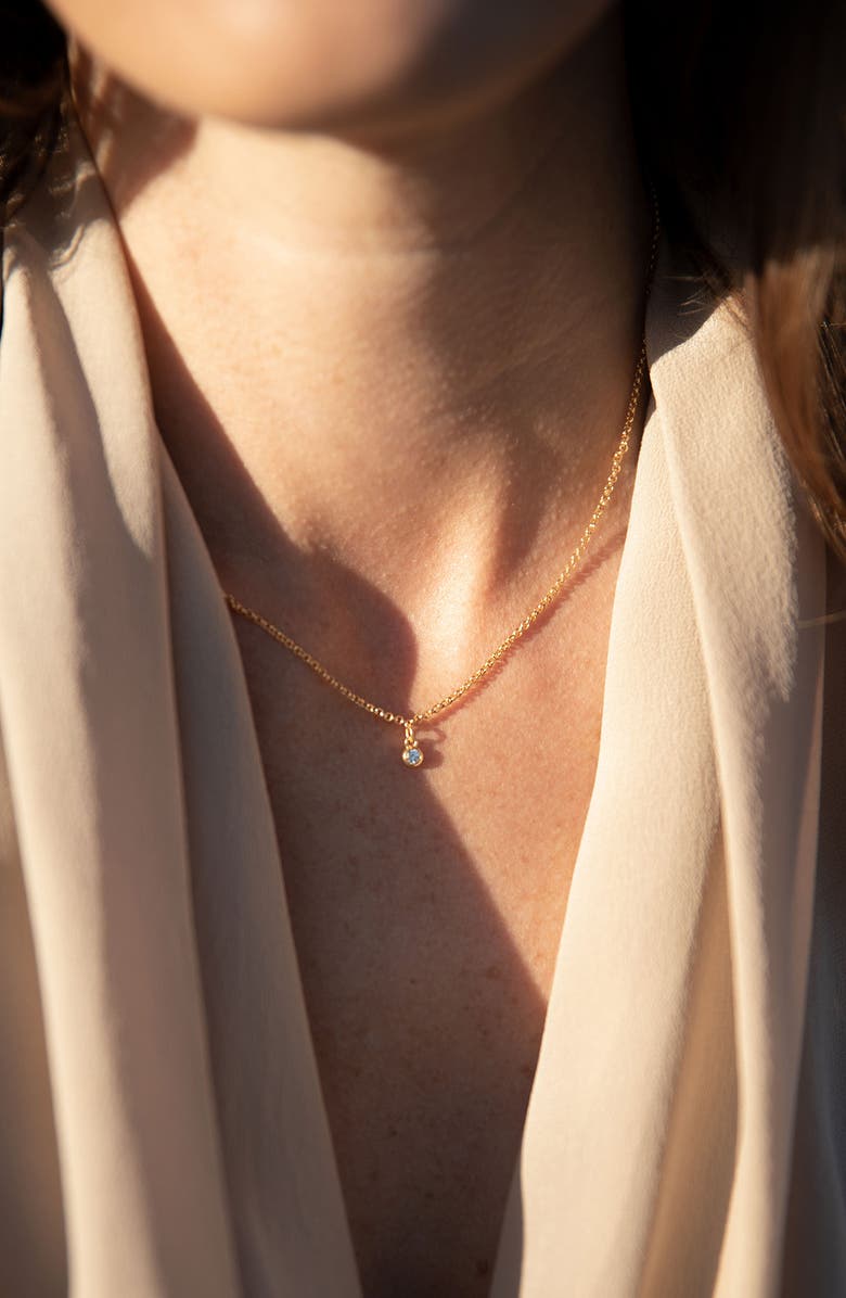 Vincero Bezel Sapphire Pendant Necklace, Alternate, color, Gold