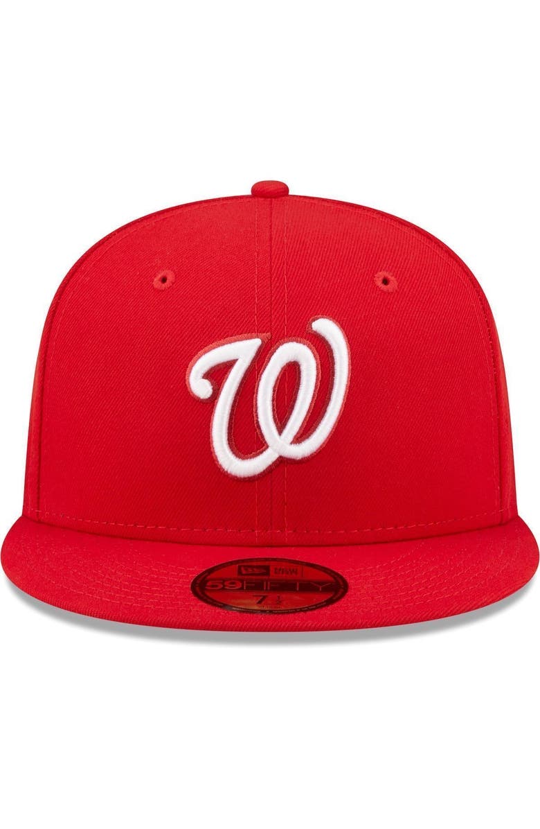 New Era Men's New Era Red Washington Nationals White Logo 59FIFTY Fitted Hat, Alternate, color, Red