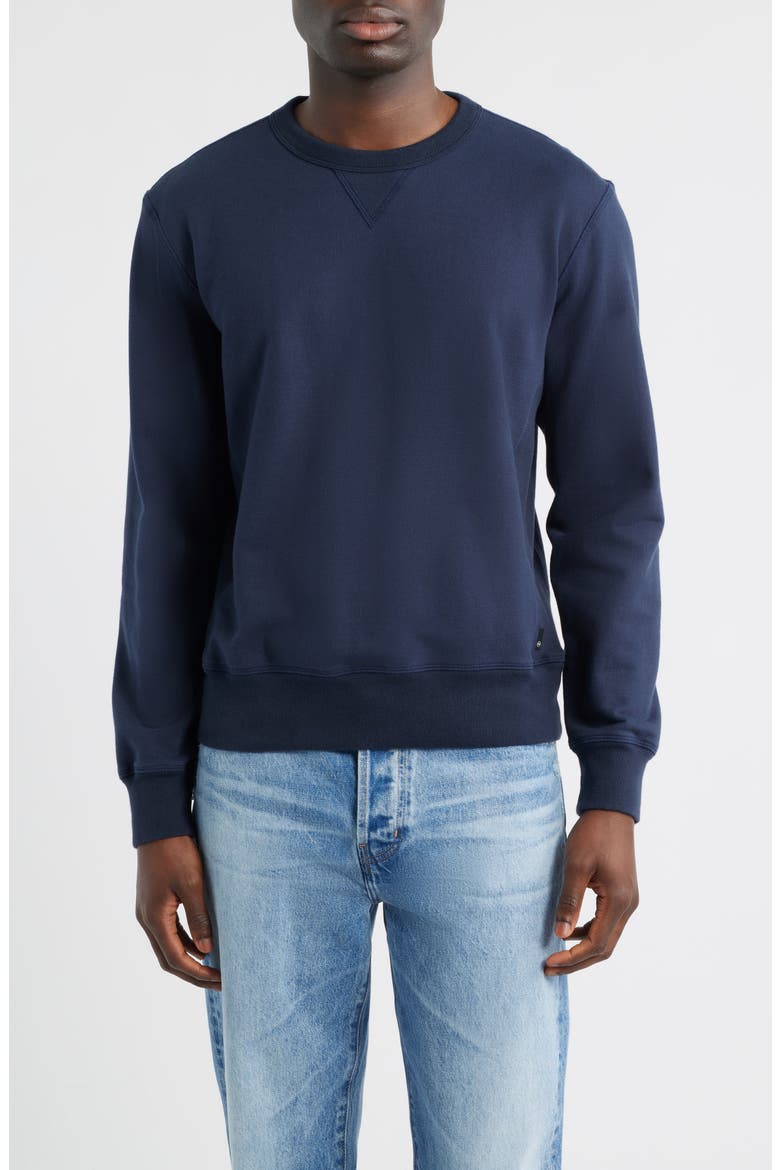 Blake Cotton French Terry Crewneck Sweatshirt, Main, color, DEEP NAVY